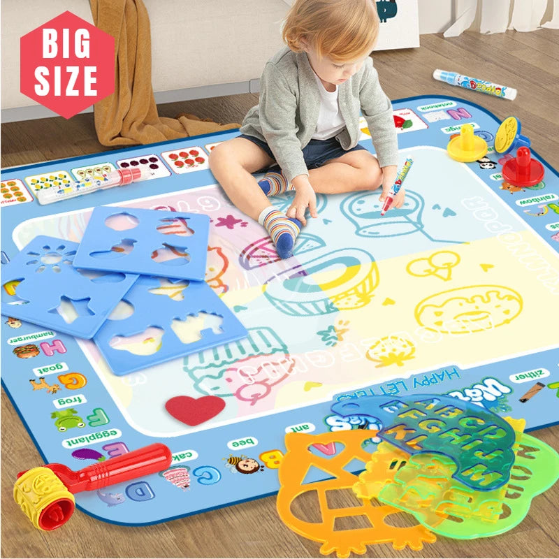 Magic Water Drawing Mat – Inspire Endless Creativity with Reusable Pens! A Montessori-Inspired Mess-Free Coloring Toy, Perfect Educational Gift for Kids."